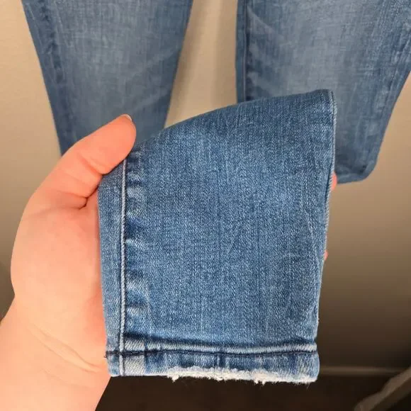 ABERCROMBIE & FITCH The Super Skinny Ankle High Rise Embroidered Size 24/00 - Picture 8 of 10